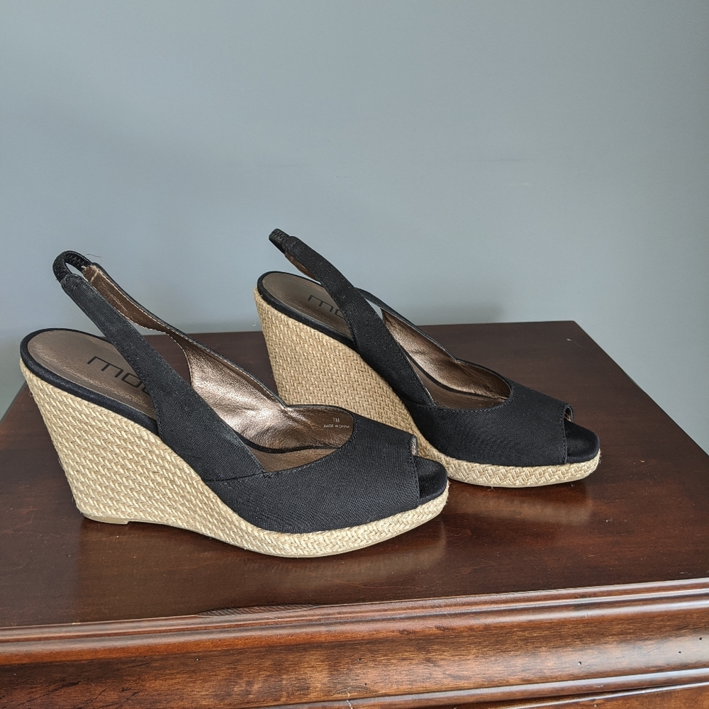 Moda Spana Espadrille Peep Toe Wedge 7